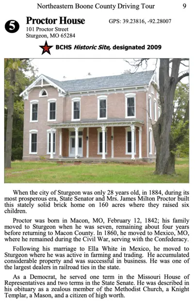 Proctor House Driving Tour